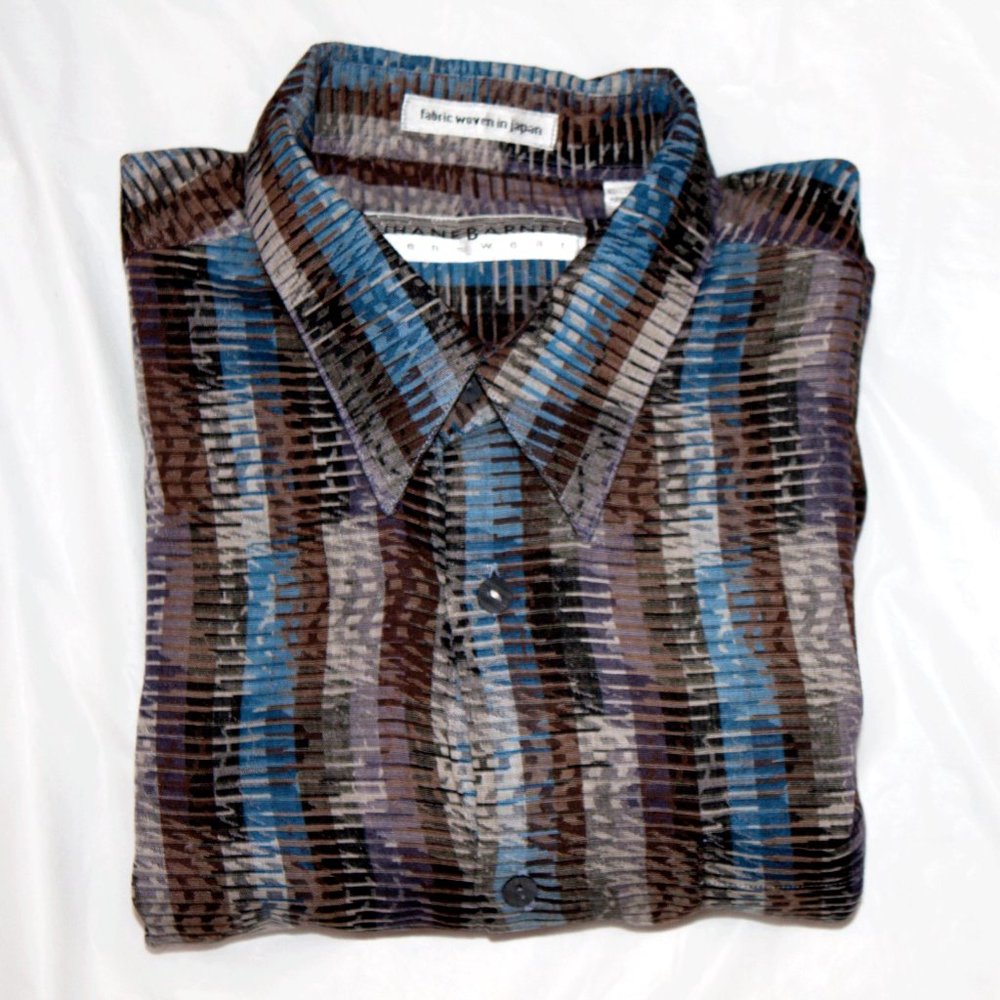 Jhane Barnes Men's Long Sleeve Button Front Shirt Size Medium - Picture 6 of 7